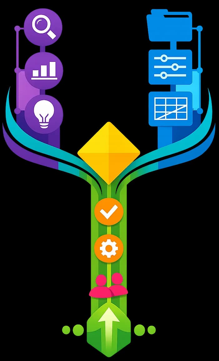Three structural layers of a CX/UX operating model, scored against each other
