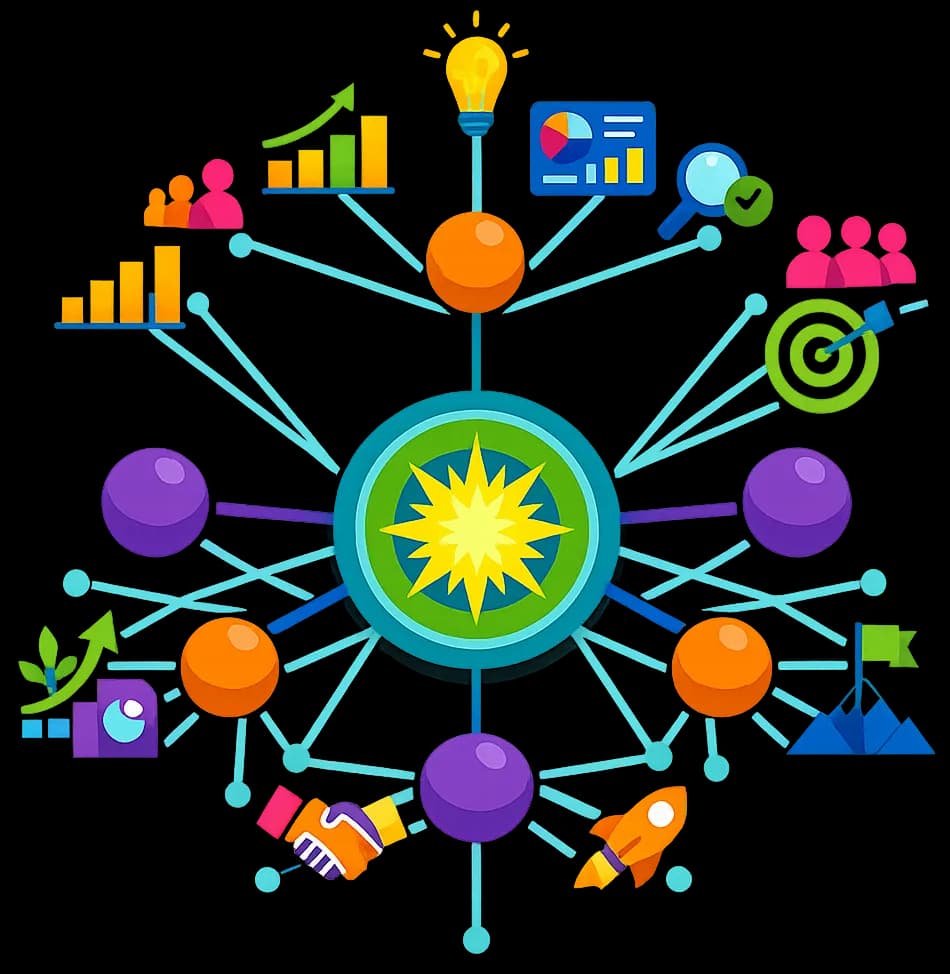 A unified integration hub with CX and UX streams fully connected and radiating outward